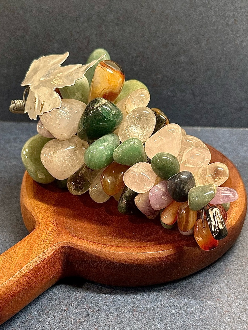 Semi Precious Stone Grape Cluster Quartz Jade Agate Citrine MidMod 50’s 60’s